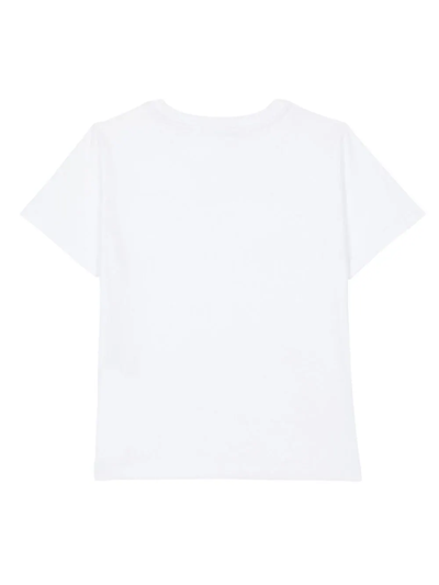 Shop Balmain T-shirt  Paris In Jersey Con Stampa Metallizzata In White