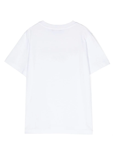 Shop Balmain T-shirt In Jersey Stampa  Retrò In White