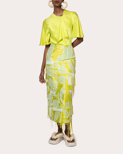 Shop Roksanda Women's Naiara Silk Top In Yellow