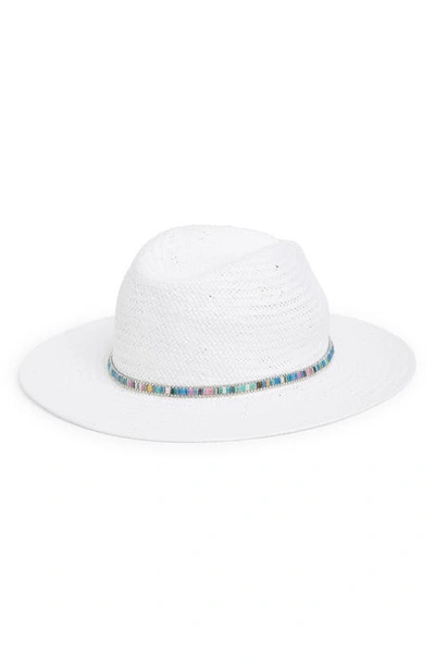 Shop Melrose And Market Novelty Trim Panama Hat In White Combo