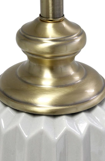 Shop Lalia Home Ceramic Table Top Lamp In Gray/ Antique Bronze