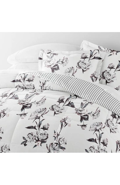 Ienjoy Home Magnolia Stripe Reversible 3-piece Comforter Set In Gray