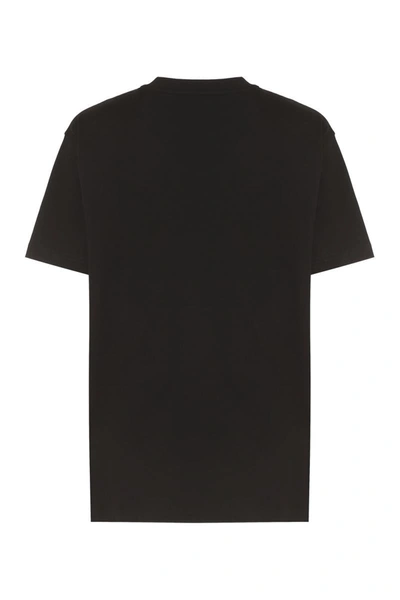 Shop Burberry Cotton Crew-neck T-shirt In Black