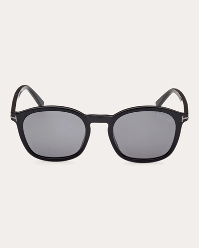 Shop Tom Ford Women's Black & Smoke Polarized Eco T-logo Square Sunglasses