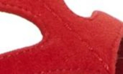 Shop Manolo Blahnik Hidrag Coral Kitten Heel Sandal In Bright Red