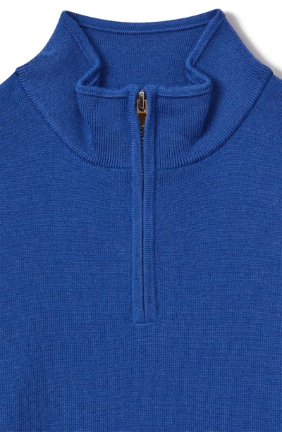 Shop Reiss Kids' Blackhall Wool Quarter Zip Sweater In Lapis Blue