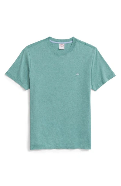 Shop Brooks Brothers Logo Embroidered Supima® Cotton T-shirt In Soft Green Heather
