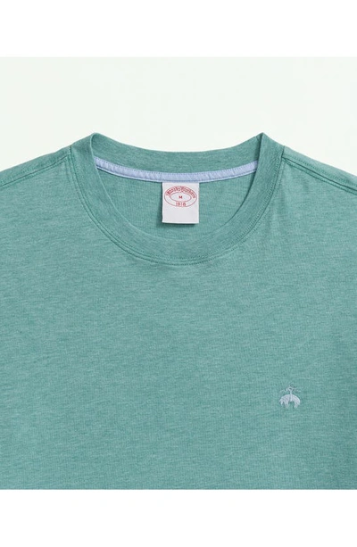 Shop Brooks Brothers Logo Embroidered Supima® Cotton T-shirt In Soft Green Heather