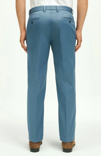 Shop Brooks Brothers Flat Front Stretch Chinos In Bering Sea