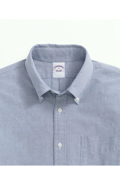 Brooks Brothers Oxford Cotton Button-down Shirt In Solid Blue
