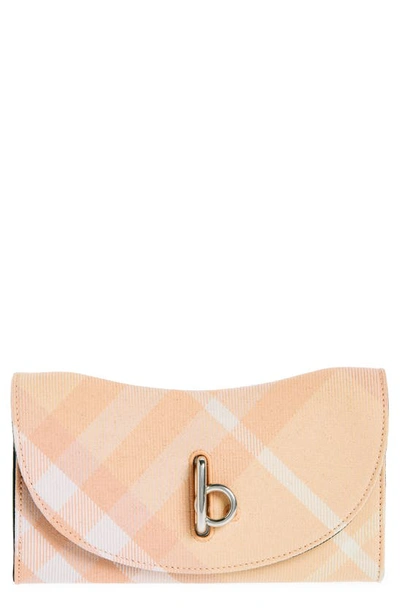 Shop Burberry Rocking Horse Check Continental Wallet In Peach