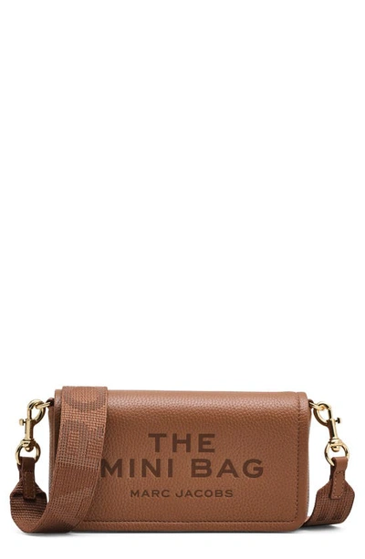 Shop Marc Jacobs The Mini Leather Crossbody Bag In Argan Oil