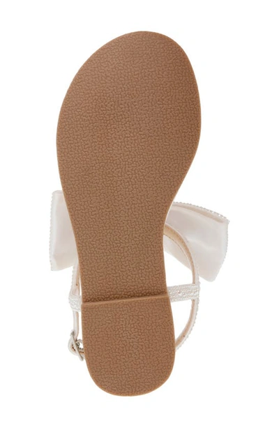 Betsey Johnson Little And Big Girls Sasha T-strap Sandals With Bow Detail In Pearl