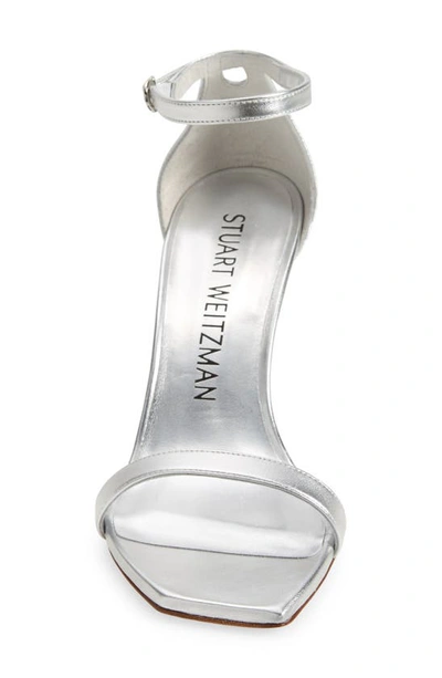 Shop Stuart Weitzman Nunaked Curve 85 Sandal In Silver