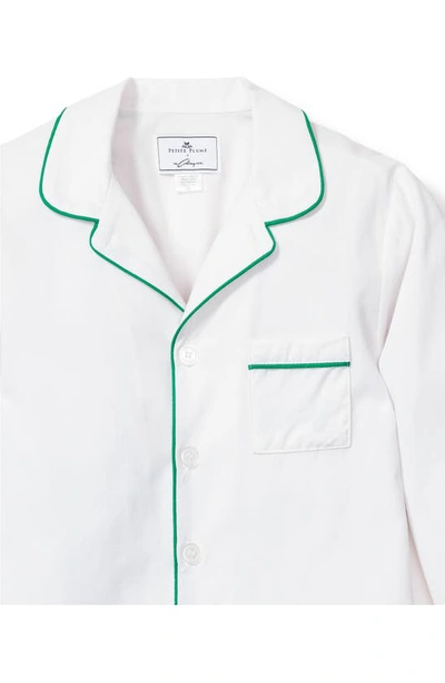 Petite Plume Kids' Piped Two-piece Pajamas In White