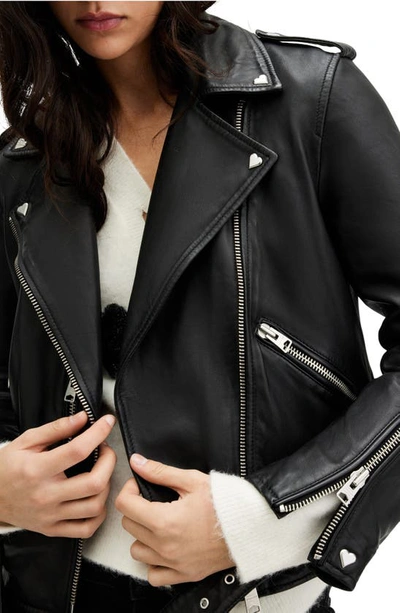 Shop Allsaints Balfern Valentine Leather Biker Jacket In Black