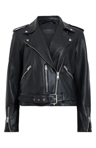 Shop Allsaints Balfern Valentine Leather Biker Jacket In Black