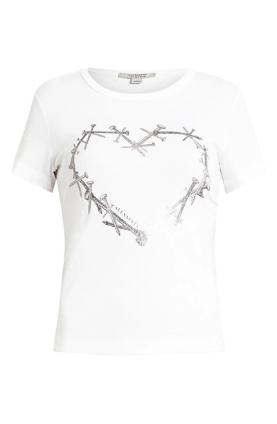 Shop Allsaints Perta Stevie Graphic T-shirt In Optic White