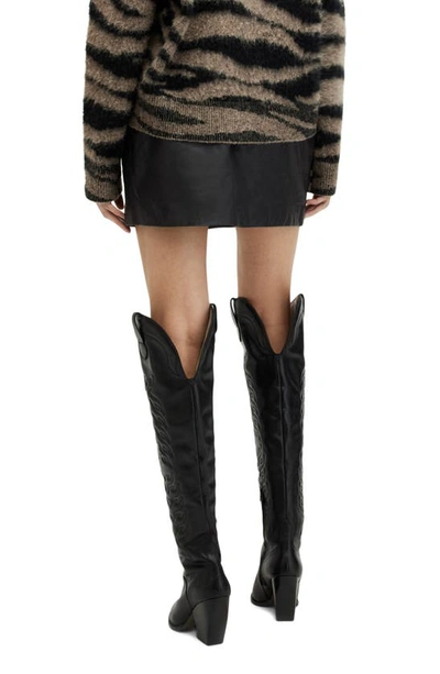 Shop Allsaints Shana Leather Miniskirt In Black
