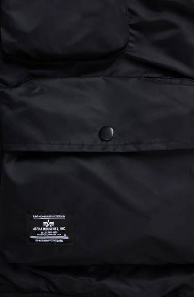 Alpha Industries Short Sleeve Zip-up Satin Flight Jacket In Black