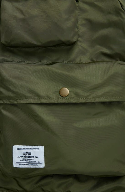 Shop Alpha Industries Short Sleeve Zip-up Satin Flight Jacket In Green