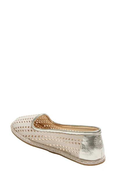 Shop Jack Rogers Conwell Flat In Ivory/ Platinum