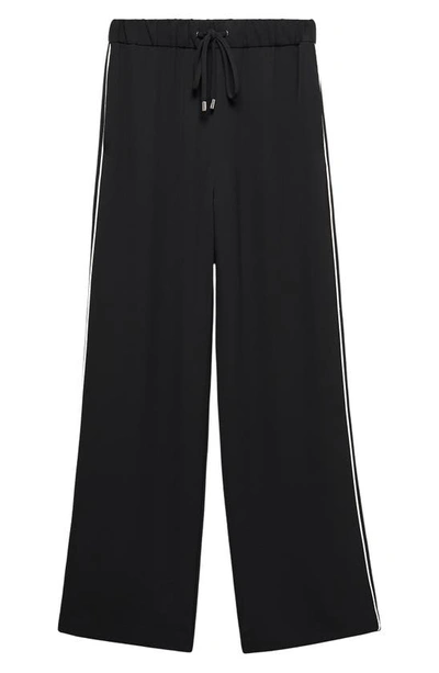 Shop Mango Straight Leg Drawstring Pants In Black