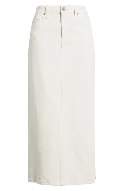Hidden Jeans Side Slit Denim Midi Skirt In Sea Salt