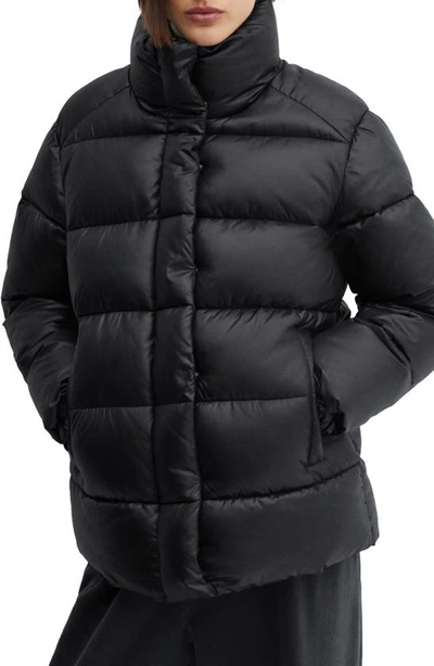 Shop Mango Water Repellent Puffer Coat In Black