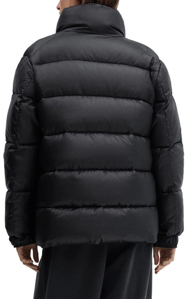 Mango Water Repellent Puffer Coat In Black