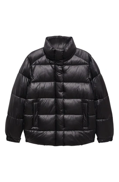 Mango Water Repellent Puffer Coat In Black