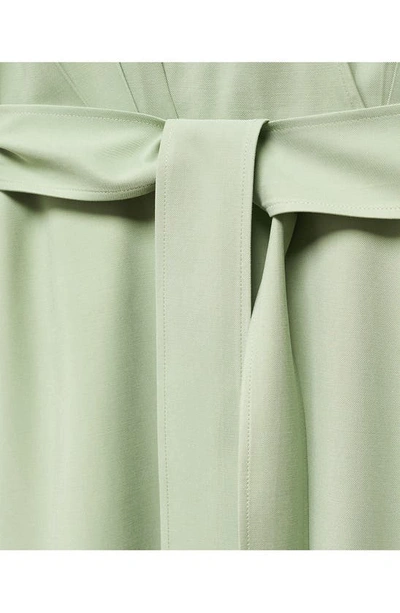 Shop Mango Faux Wrap Midi Dress In Green Apple