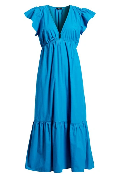 Rails Tina Flutter Sleeve Cotton Blend Midi Dress In Turkish Tile