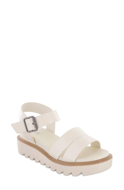 Shop Mia Jovie Ankle Strap Platform Wedge Sandal In Bone