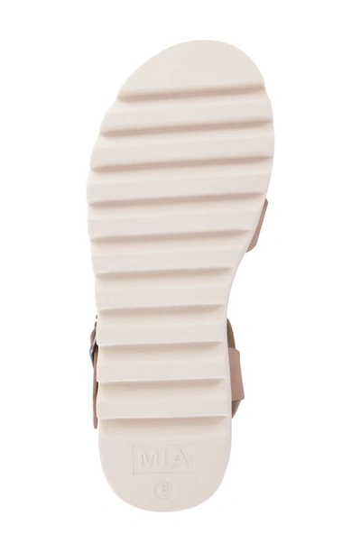 Mia Jovie Ankle Strap Platform Wedge Sandal In Sand