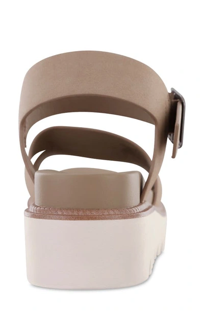 Mia Jovie Ankle Strap Platform Wedge Sandal In Sand