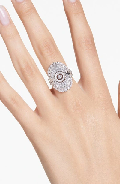 Swarovski Set Of 3 Idyllia Cubic Zirconia Cocktail Rings In Silver