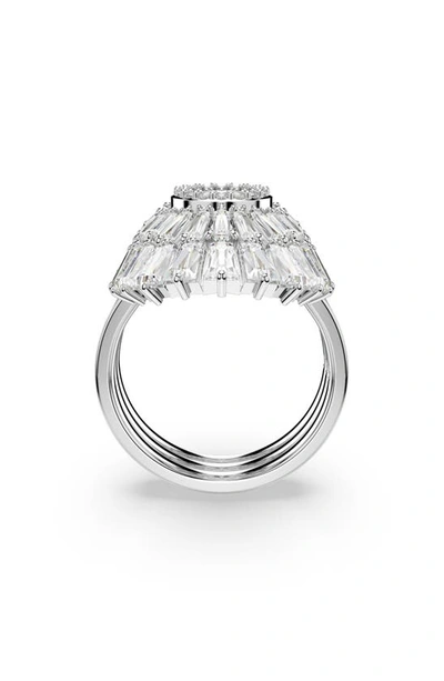 Swarovski Set Of 3 Idyllia Cubic Zirconia Cocktail Rings In Silver