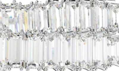 Swarovski Hyperbola Pierced Earrings Hoop L Twist Rhodium Shiny White In Silver
