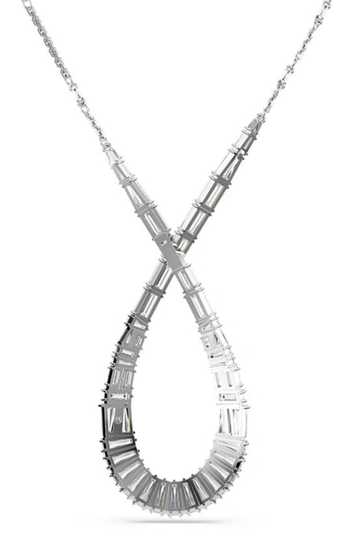 Shop Swarovski Hyperbola Pendant Necklace In Silver