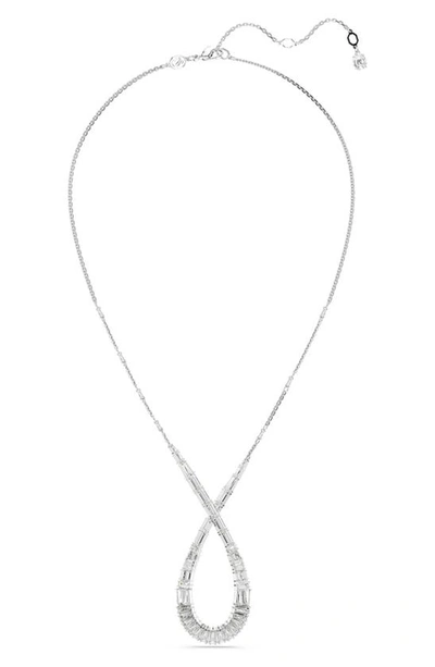 Shop Swarovski Hyperbola Pendant Necklace In Silver