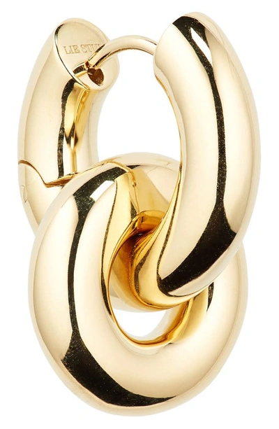 Shop Lie Studio The Esther Huggie Hoop Earrings In 18k Gold Plating