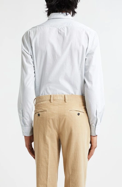 Shop Massimo Alba Genova Stripe Button-up Shirt In Bianco