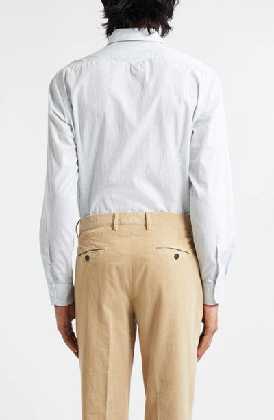 Massimo Alba Genova Stripe Button-up Shirt In Bianco