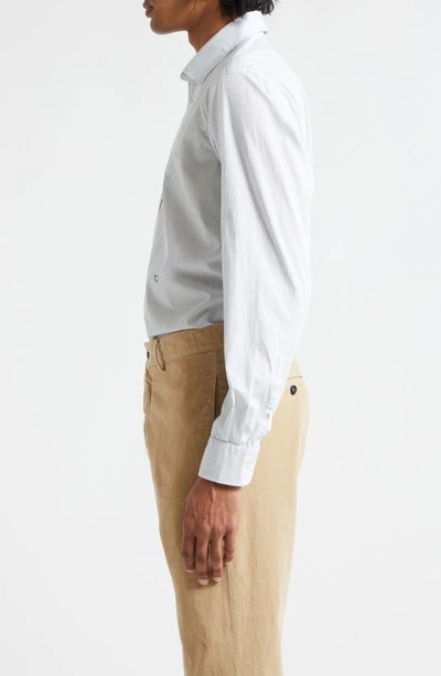 Shop Massimo Alba Genova Stripe Button-up Shirt In Bianco