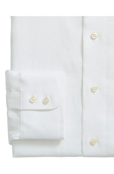 Shop Brooks Brothers X Thomas Mason® Solid Linen Dress Shirt In Solid White