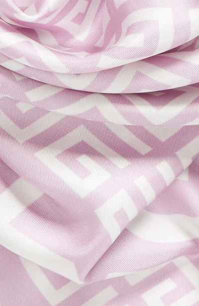 Shop Givenchy 4g Monogram Silk Twill Square Scarf In 29-old Pink/ White
