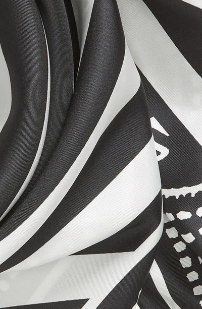 Shop Givenchy Stripe & Bandana Print Silk Scarf In 1-black/ White