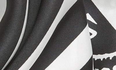 Shop Givenchy Stripe & Bandana Print Silk Scarf In 1-black/ White