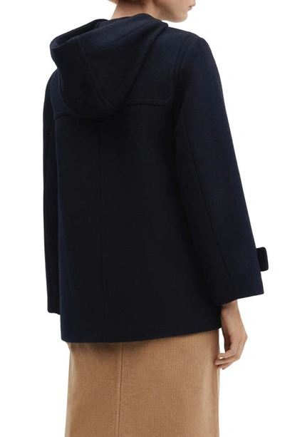 Mango Women's Hooded Wool Coat In Dark Navy